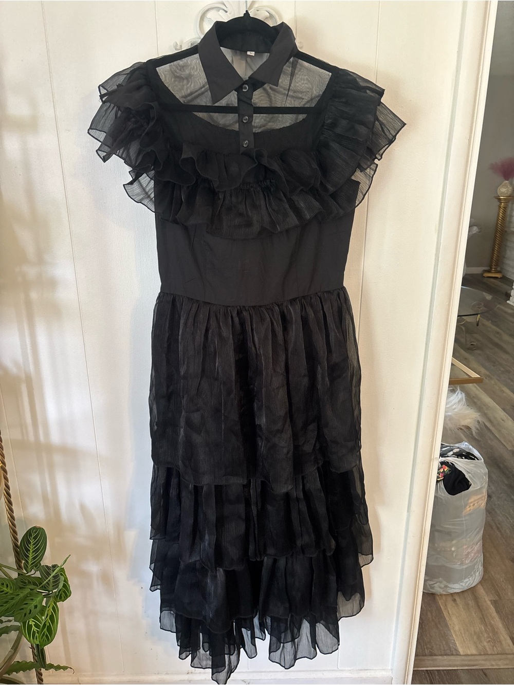 Black Ruffled Tiered Dress - Elegant Party Dress